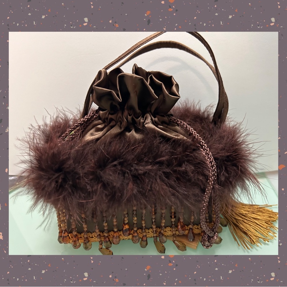 Brown Satin Bug&bags by PB&J Unique Handmade Clutch / Handbag